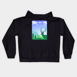 Stag During Daylight Kids Hoodie